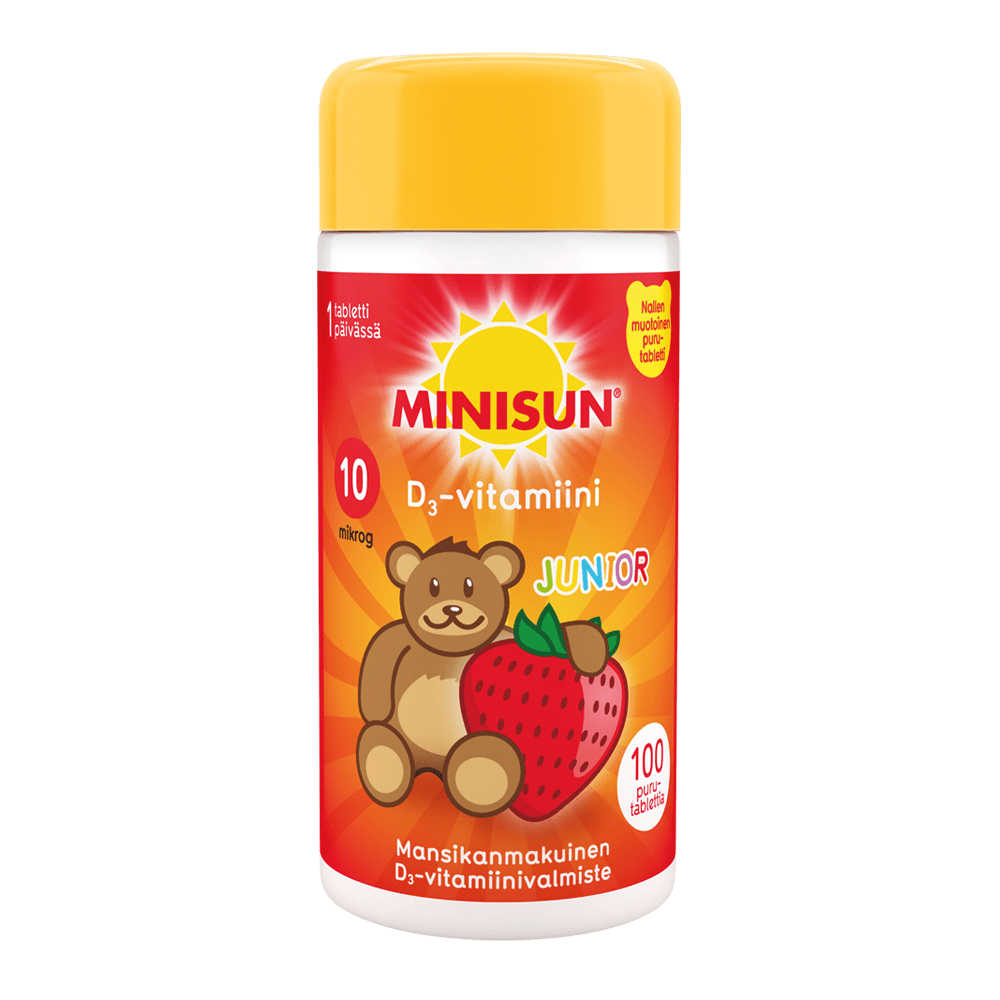 Minisun D-vitamiini Junior Nalle, lasten D-vitamiini